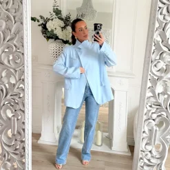 BLAZER ASYMETRIQUE BLEU CIEL