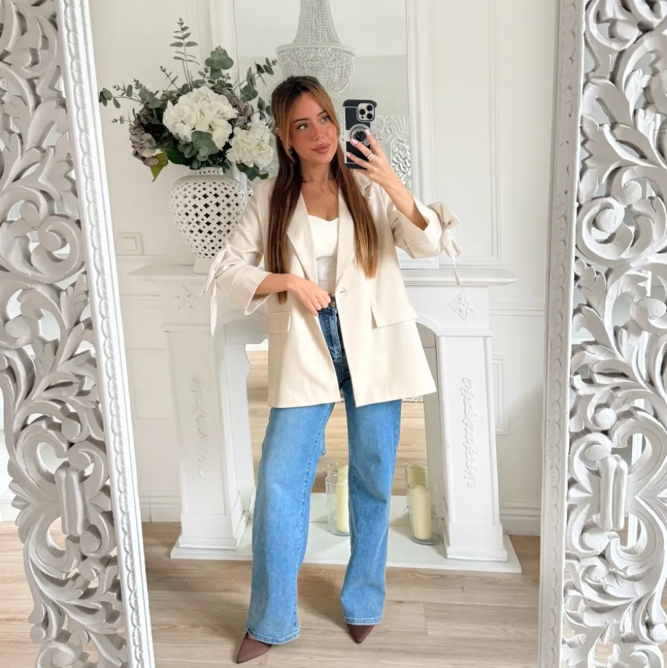 BLAZER BEIGE NOEUDS MANCHES