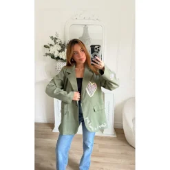 BLAZER KAKI MOTIFS ELINE