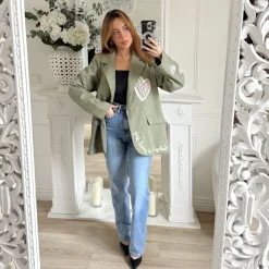 BLAZER KAKI MOTIFS ELINE