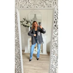 BLAZER NOIR MOTIFS ELINE