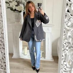 BLAZER NOIR MOTIFS ELINE