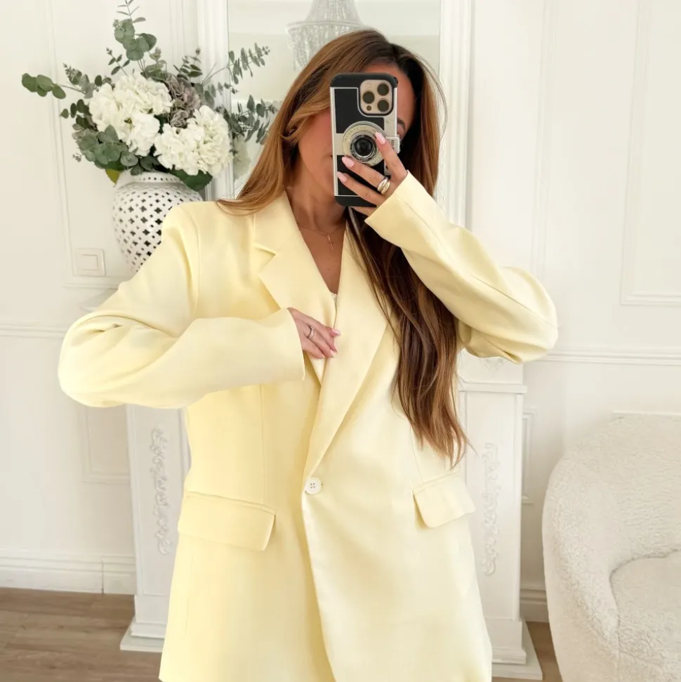 BLAZER OVERSIZE JAUNE PASTEL