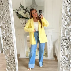 BLAZER OVERSIZE JAUNE STRASS