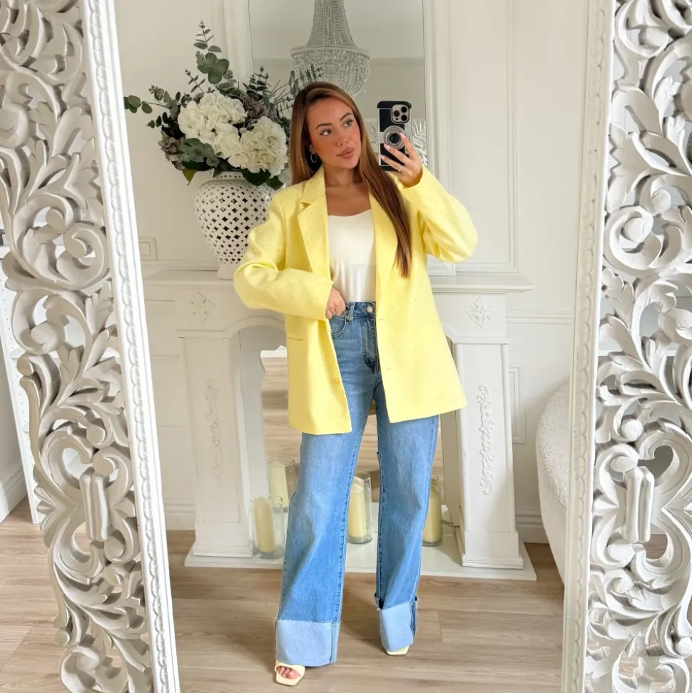 BLAZER OVERSIZE JAUNE STRASS