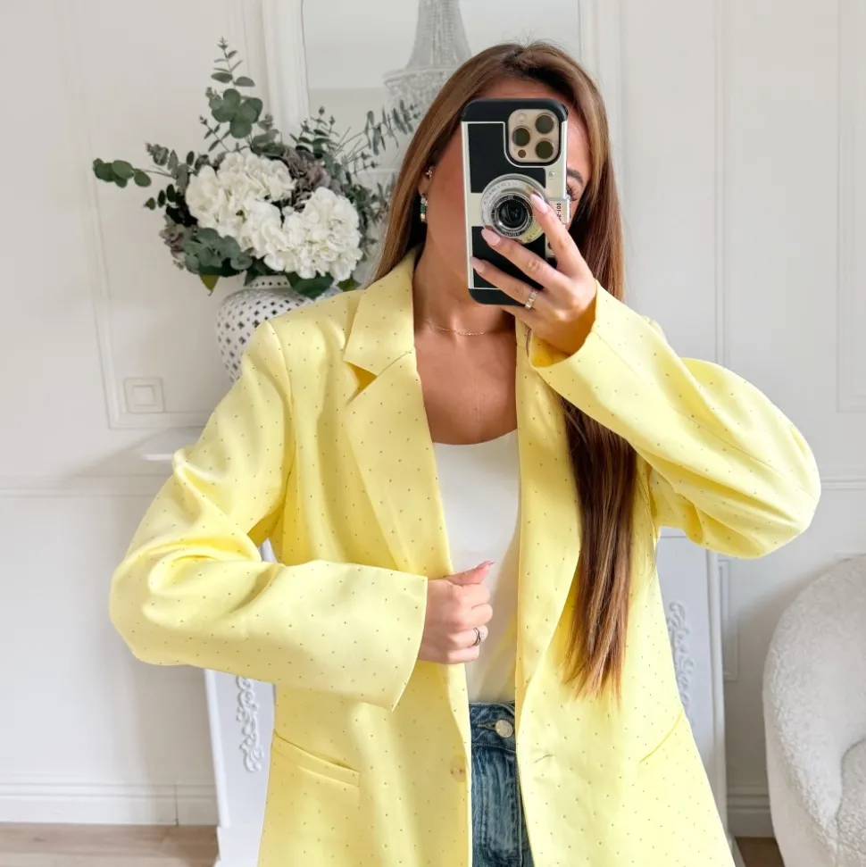 BLAZER OVERSIZE JAUNE STRASS