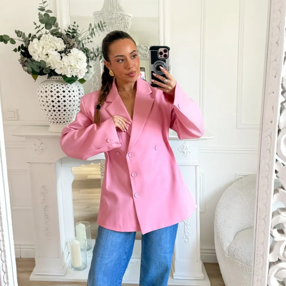 BLAZER PINK BOUTONS ** PREMIUM