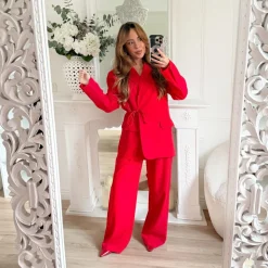 BLAZER ROUGE À NOUER MURIEL