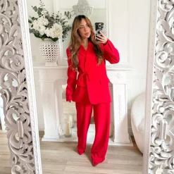 BLAZER ROUGE À NOUER MURIEL