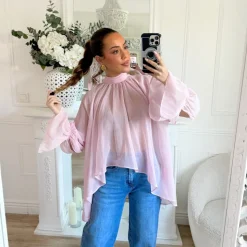 BLOUSE À NOUER DANS LE DOS PINK