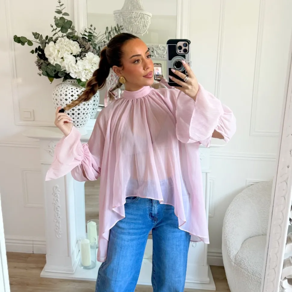 BLOUSE À NOUER DANS LE DOS PINK