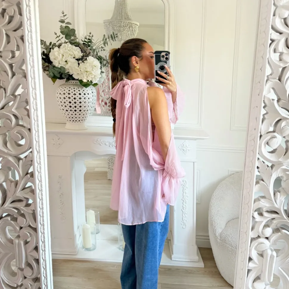 BLOUSE À NOUER DANS LE DOS PINK