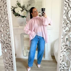 BLOUSE À NOUER DANS LE DOS PINK