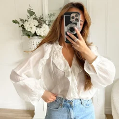 BLOUSE BLANCHE VOLANTS OPHÉLIE