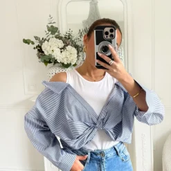 BLOUSE EFFET CHEMISE TOP