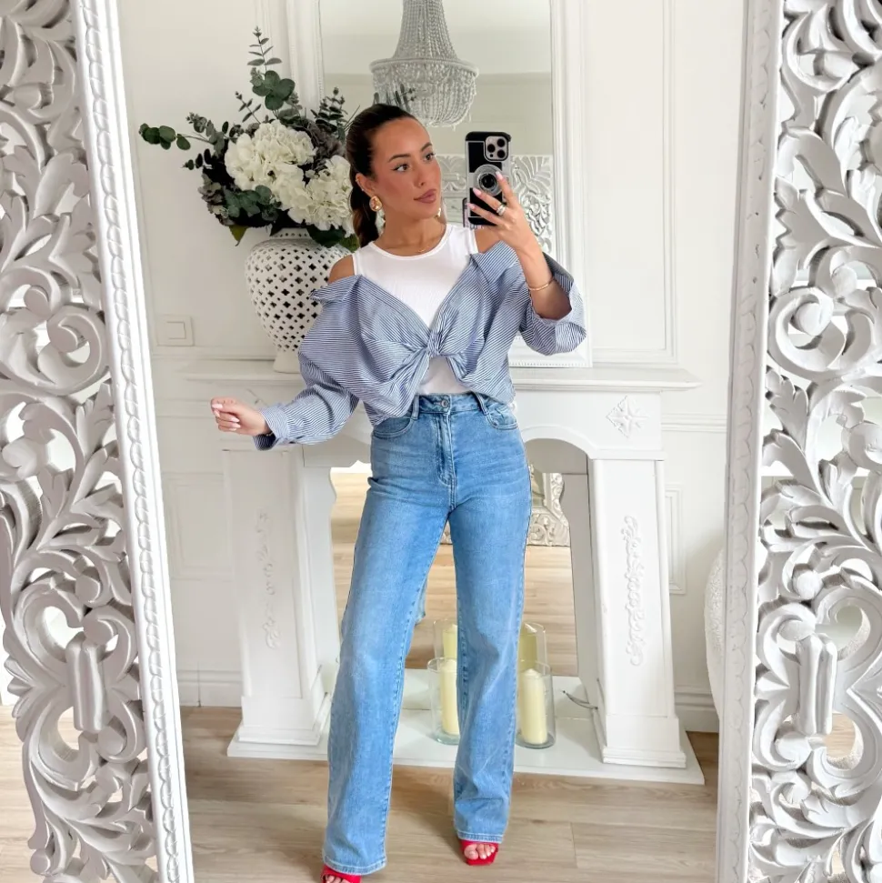 BLOUSE EFFET CHEMISE TOP