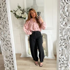 BLOUSE VIEUX ROSE VOLANTS OPHÉLIE