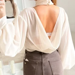 BODY BEIGE EN VOILE DOS NU