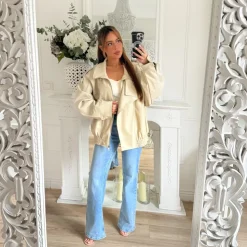 BOMBERS VIRAL CUIR GRAINÉ BEIGE