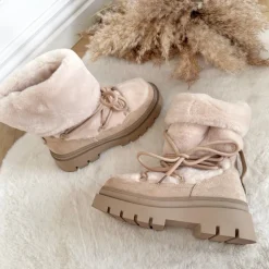 BOOTS FOURRÉES NUDE