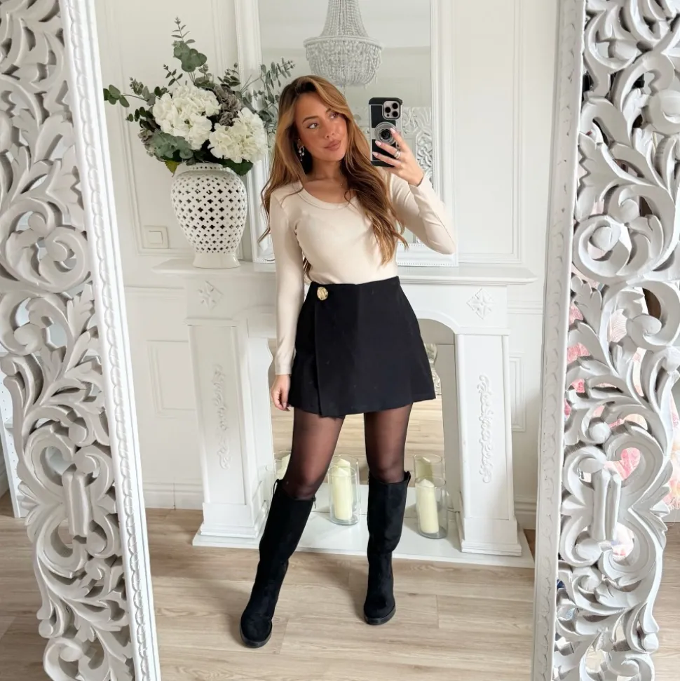 BOTTES BLACK TALONS CARRÉS SIMILI CUIR