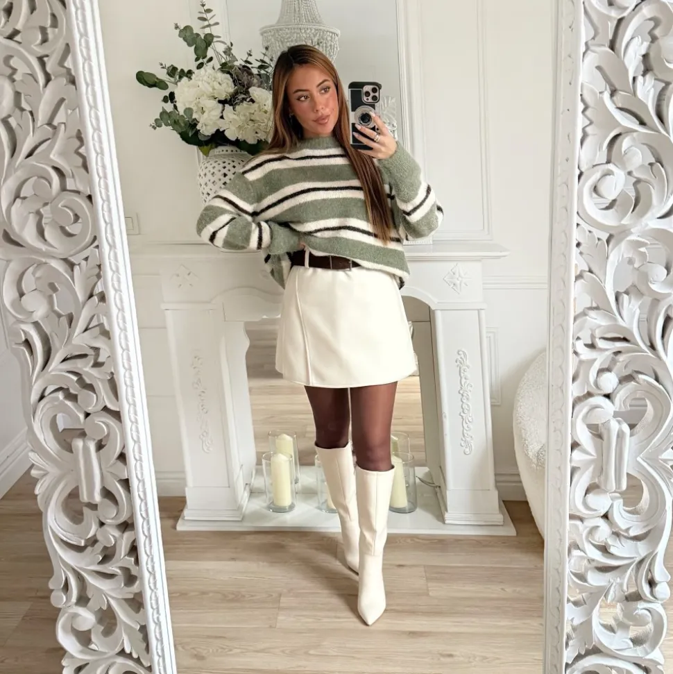 BOTTES SIMILI BEIGE PETITS TALONS