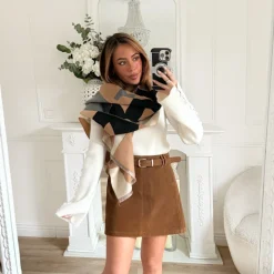 ÉCHARPE CAMEL MOTIFS