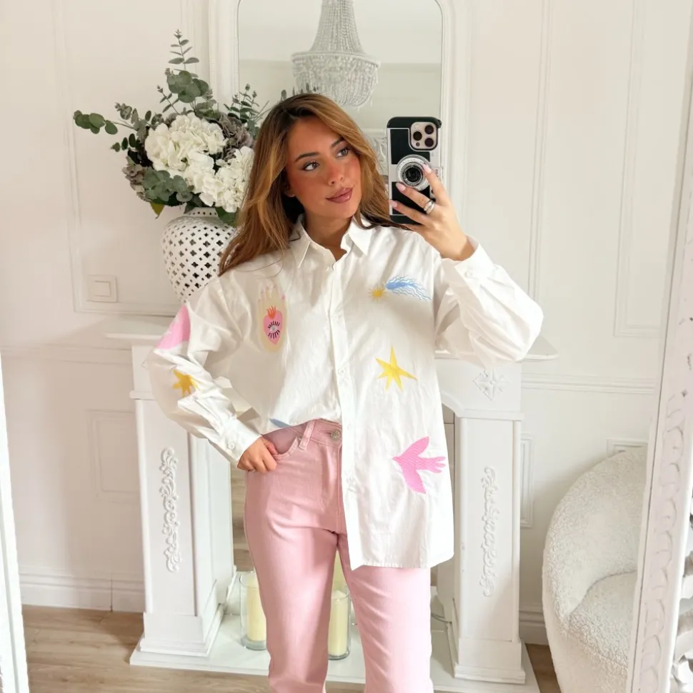 CHEMISE BLANCHE BRODERIE