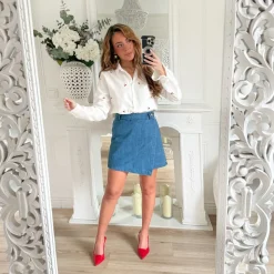 CHEMISE BLANCHE MOTIFS CERISES