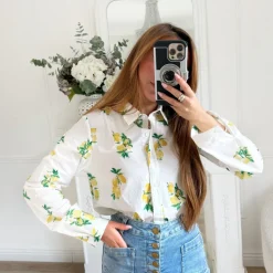 CHEMISE BLANCHE MOTIFS CITRONS