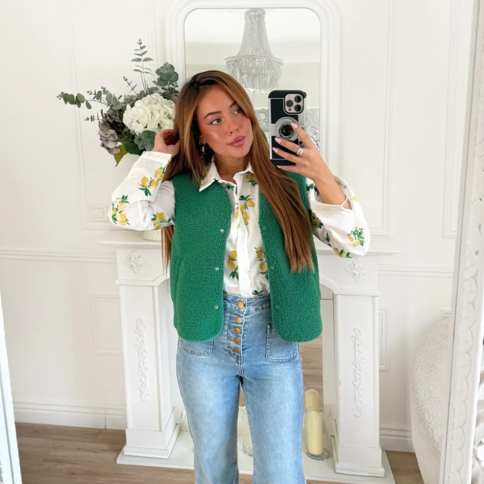 CHEMISE BLANCHE MOTIFS CITRONS