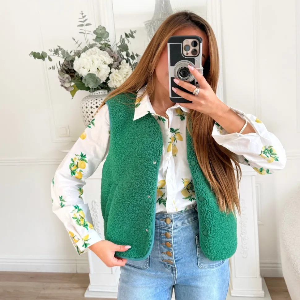 CHEMISE BLANCHE MOTIFS CITRONS