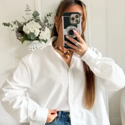 CHEMISE BLANCHE OVERSIZE SOHO LÉOPARD