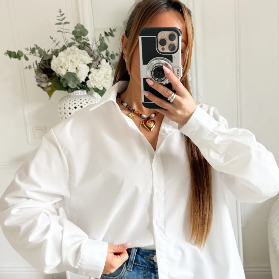 CHEMISE BLANCHE OVERSIZE SOHO LÉOPARD