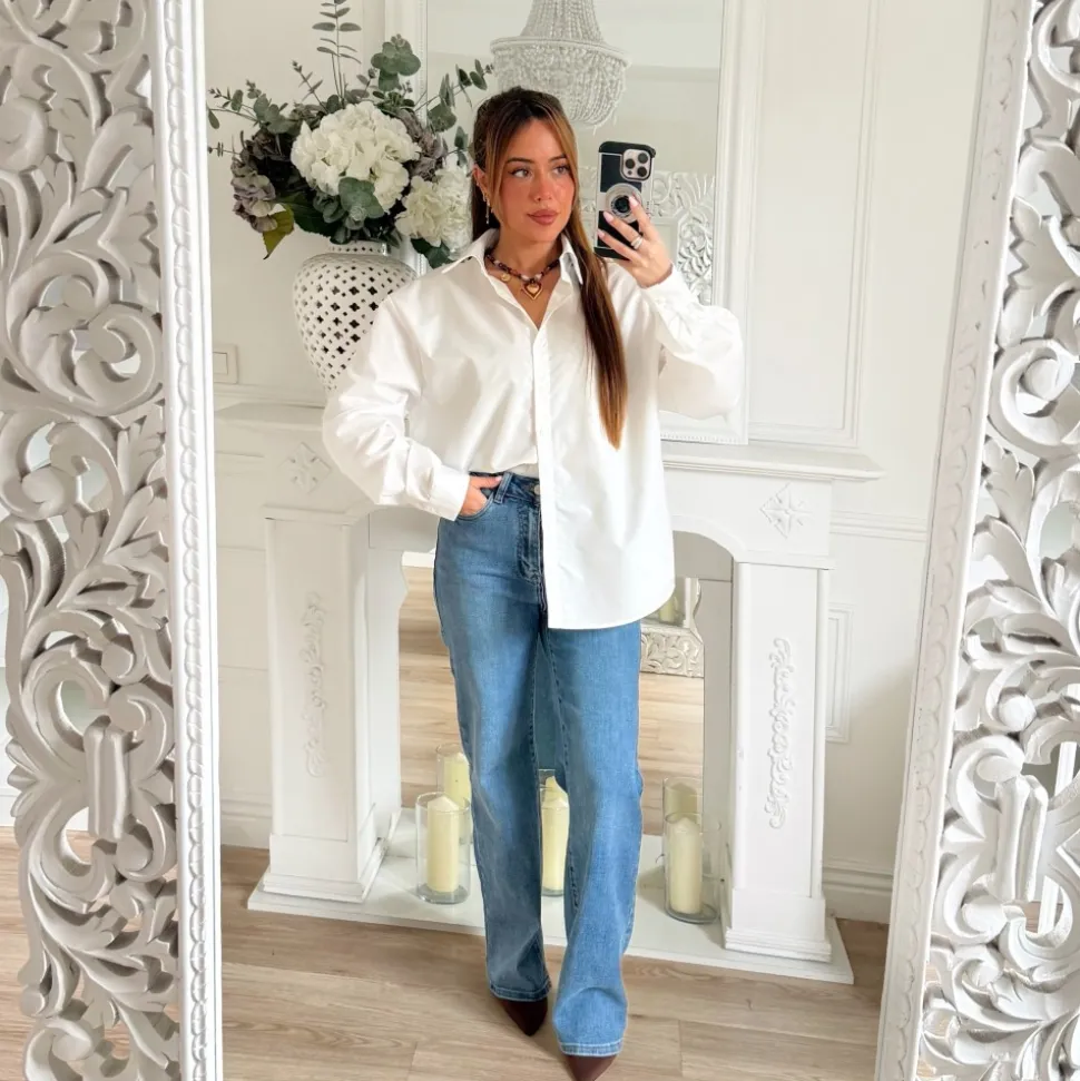 CHEMISE BLANCHE OVERSIZE SOHO LÉOPARD