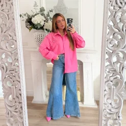 CHEMISE FUSHIA PERLES