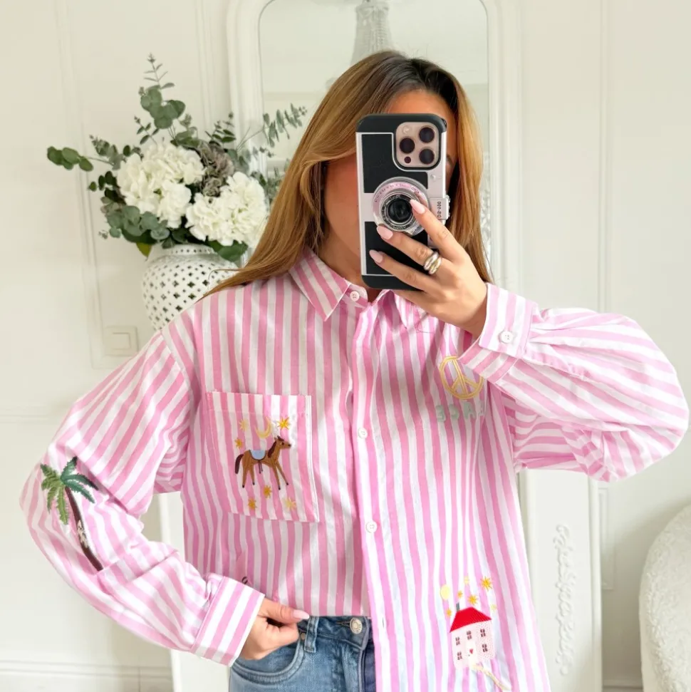 CHEMISE PINK RAYURES DOLCE VITA