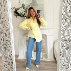 CHEMISE PORTEFEUILLE ULTRA CINTRÉE JAUNE