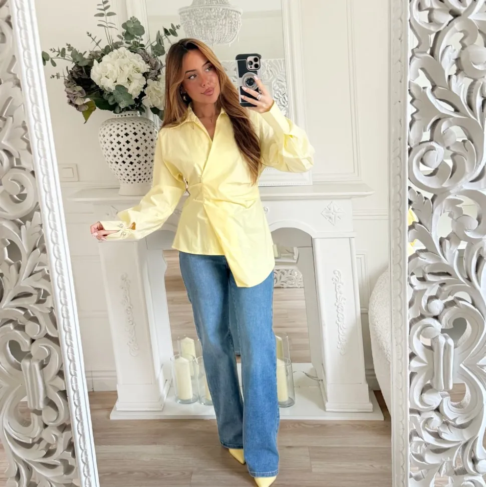 CHEMISE PORTEFEUILLE ULTRA CINTRÉE JAUNE