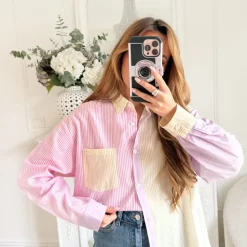 CHEMISE RATCHWORK PINK JAUNE ET LILAS