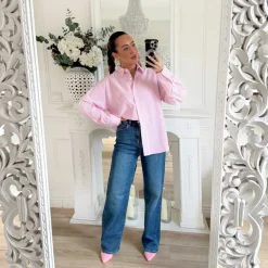 CHEMISE RAYURES PINK ÉCRITURES DANS LE DOS