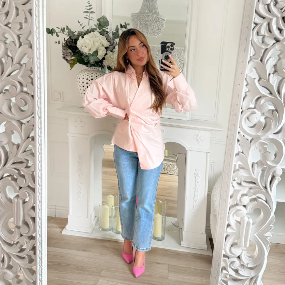 CHEMISE ULTRA CINTRÉE ROSE PASTEL