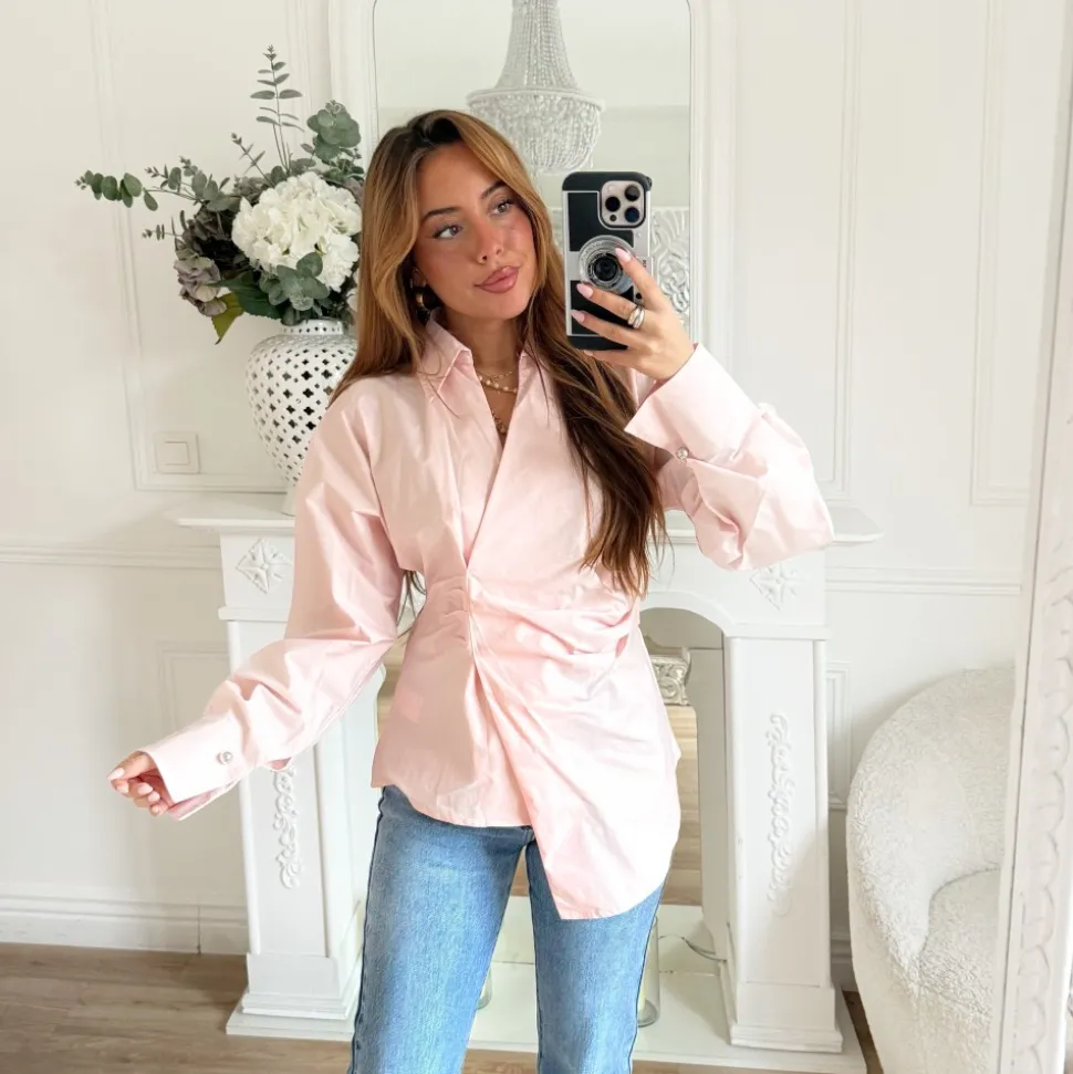 CHEMISE ULTRA CINTRÉE ROSE PASTEL