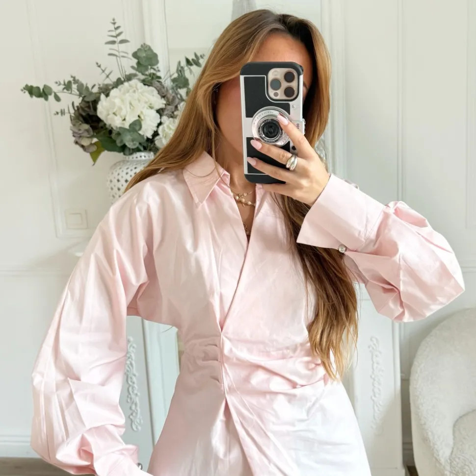 CHEMISE ULTRA CINTRÉE ROSE PASTEL