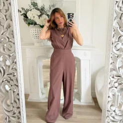 COMBINAISON CHOCO EN LIN BIJOUX