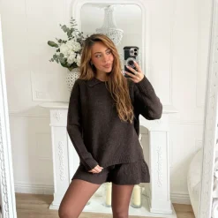 ENSEMBLE MAILLE CHOCO AVEC SHORT