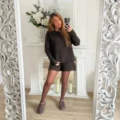 ENSEMBLE MAILLE CHOCO AVEC SHORT