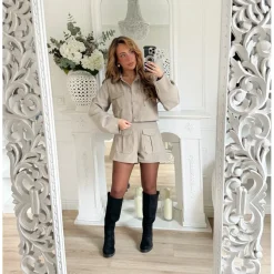 ENSEMBLE BLAZER SHORT TAUPE