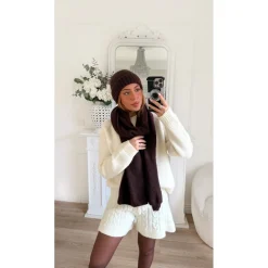 ENSEMBLE ÉCHARPE BONNET CHOCO