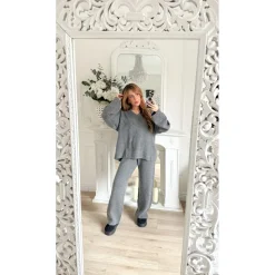 ENSEMBLE EN MAILLE GRIS FÉLICIE